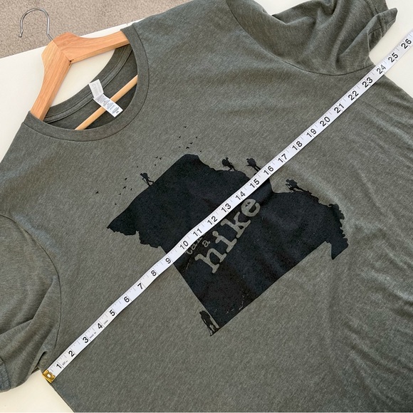 Bella+Canvas Funny "Take a Hike" Crew-Neck Tee Dark Green Top Black Design 2XL - Picture 11 of 12